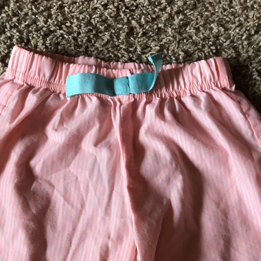 Carter’s Peach and White Thin Striped Pj Bottom with Blue Detail Bow